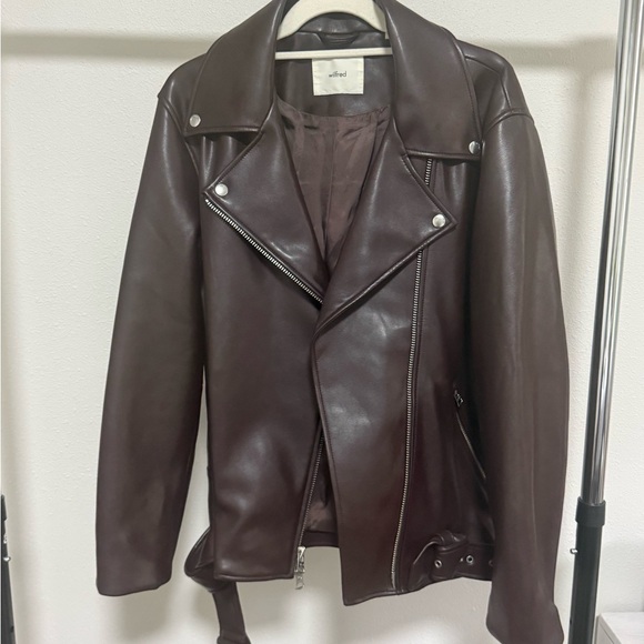Wilfred Jackets & Blazers - Wilfred Aritzia Freeform Vegan Leather Biker Jacket - Mocha Brown - M